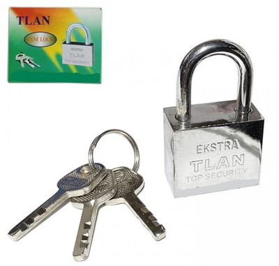 CANDADO PLATEADO 40mm ARO CORTO EN CAJA