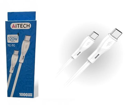 CABLE AITECH 120W TIPO C A TIPO C BLANCO