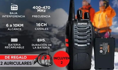 WALKIE TALKIE x 2 UNIDADES 16 CANALES 400-470MHz