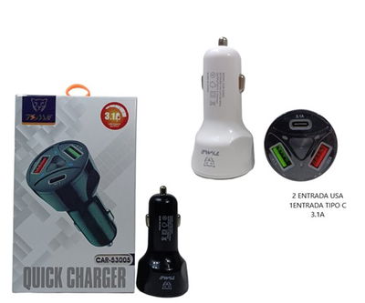 CARGADOR DE AUTO SMART OUTPUT 3.1A 