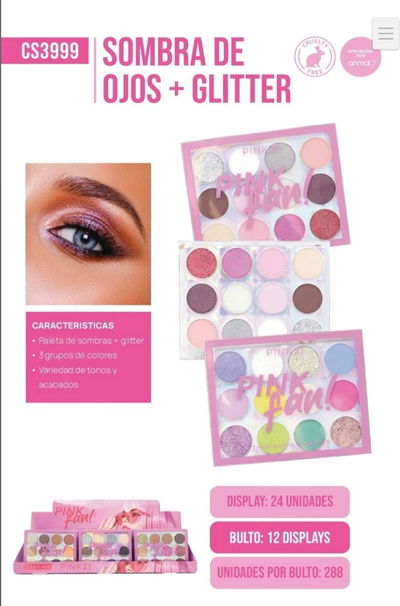 Paleta de sombras Pink Fan Pink 21 