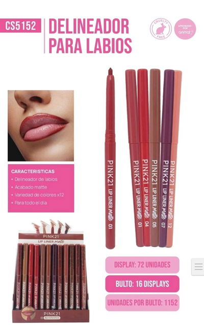 Delineador retráctil Matte Pink 21 