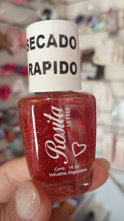 Esmalte 69 Rojo con glitter