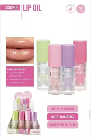 Lip Oil con brillo Pink 21