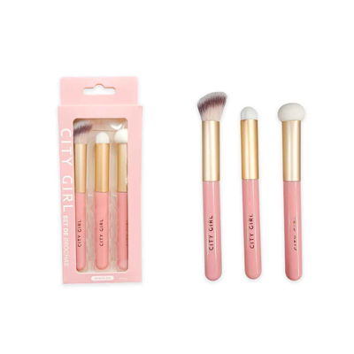 Set brochas x3 rosa y dorado