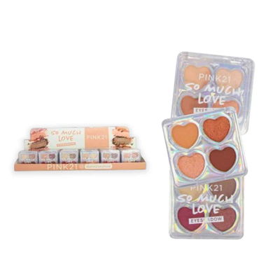 Sombras corazón x4 en tonos tierra