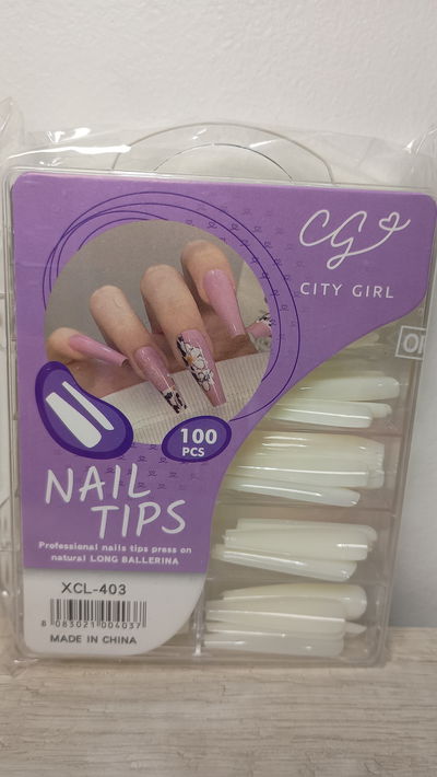 Tips de uñas natural CITY GIRL