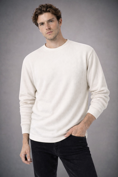 BUZO CRUDO-TELA WAFFLE