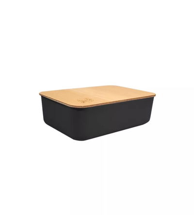 CAJA ORGANIZACION OFICINA, HOGAR, DECO PLASTICO Y TAPA DE MADERA