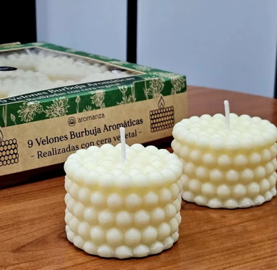 VELONES AROMATICOS X 9, ESTILO BURBUJAS