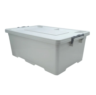 CAJAA ORGANIZADORA APILABLE PLASTICA C/TAPA Y RUEDAS ECO 40lt