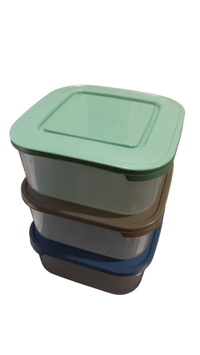 SET 5 TAPERS / CONTENEDORES CUADRADOS 500ml APTO FREEZER y MICROONDAS