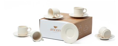 JUEGO DE 6 POCILLOS CON SUS PLATOS