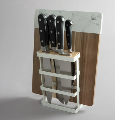 Set De 8 Cuchillos Profesionales Volf Con Tabla Y Soporte