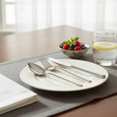 Set Juego Cubiertos Postre Acero 18 Piezas Volf Banquet