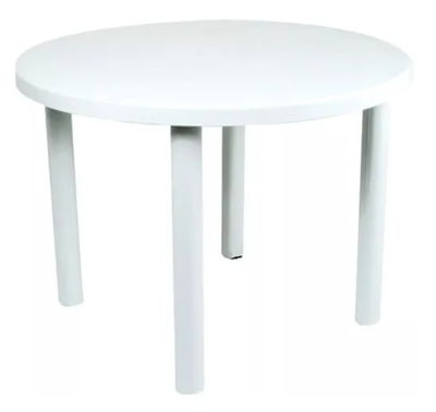 Mesa Plástica con Patas Desmontables, 90cm de diámetro