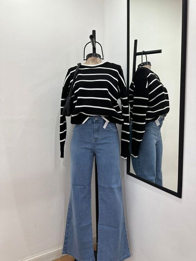 Wide Leg Elastizado Cielo