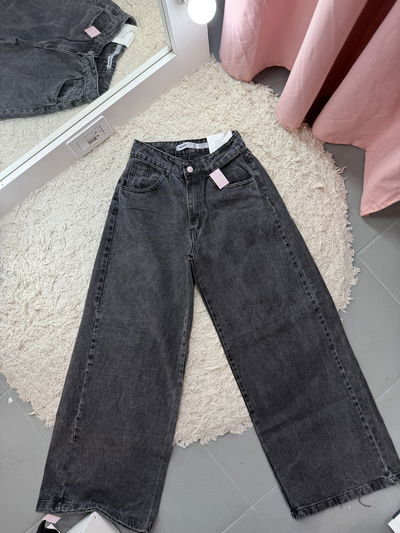 Jeans full wide gris