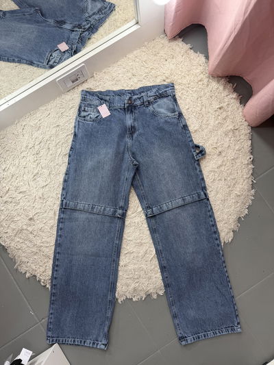 Jeans wide costuras