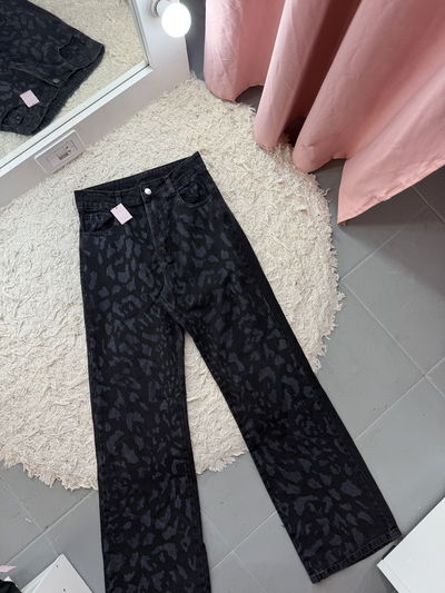 Jeans negro print