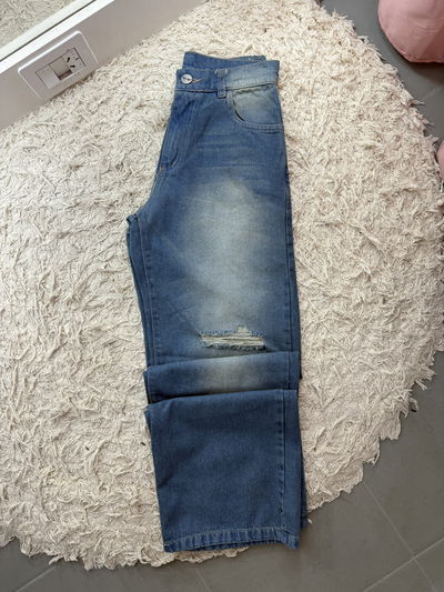 Jeans óxido rígido wide leg
