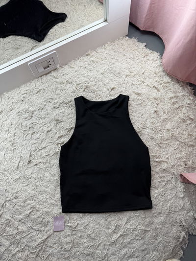 Top microfibra cuello redondo