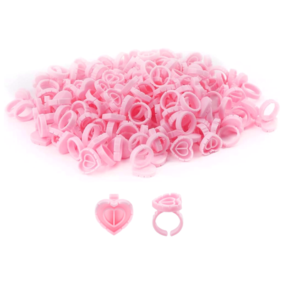 Anillos Corazoncitos para Pegamento de Pestañas x 100u