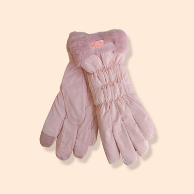Guantes Puffer Táctiles con Pelo Sintético