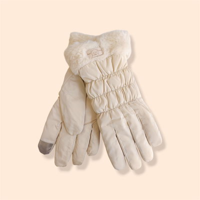 Guantes Puffer Táctiles con Pelo Sintético