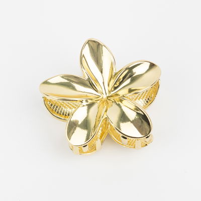 Broche de metal Dorado Flor Hawaiana