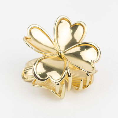 Broche de metal Dorado Flor Trebol chico