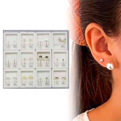 Aros Abridores de Acero Blanco x 12 pares