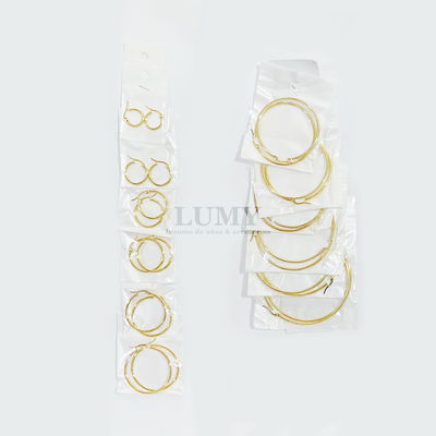 Aros Argolla de Acero Dorado x 6u