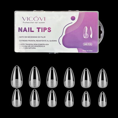 Tips Soft Gel x 240u Clear Prelimado Vicovi
