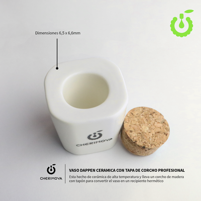 Vaso Dappen de Ceramica Rosa con Tapa de corcho Cherimoya