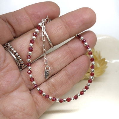 Pulsera Ag Rojo translúcido 