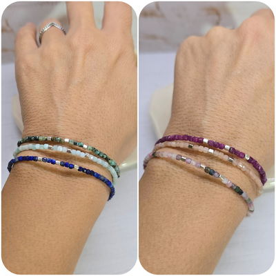 Pulsera Petra - Cubitos de piedra natural 