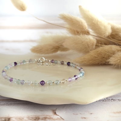 Pulsera facetada fluorita