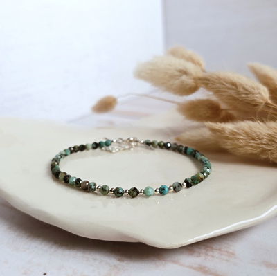Pulsera facetada Turquesa africana 