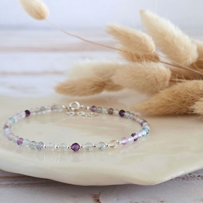 Pulsera facetada fluorita