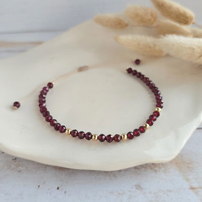 Pulsera Gold Filled granate