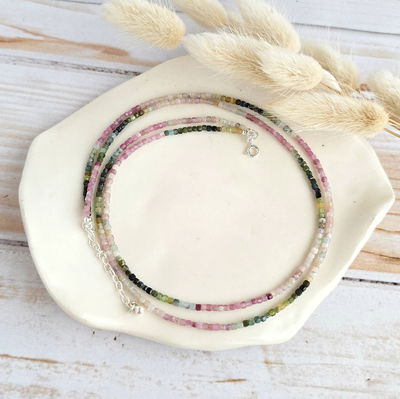 Choker doble Turmalina sandía 