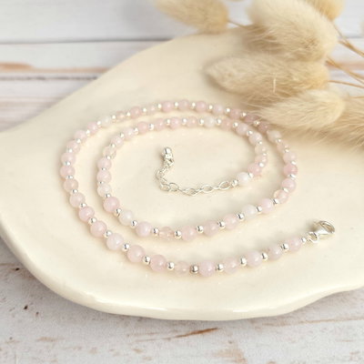 Choker DANA DELUXE cuarzo rosa 