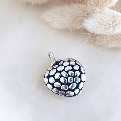 Dije Corazón texturado plata 925
