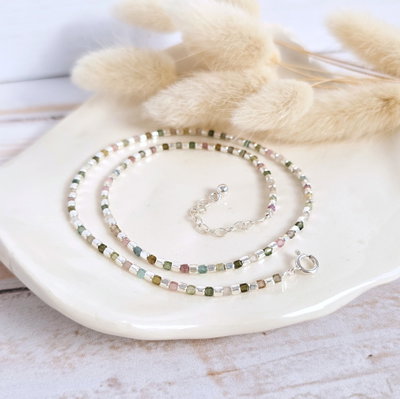 Choker Kubik Turmalina sandía 
