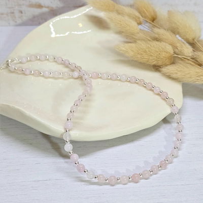 Choker DANA DELUXE cuarzo rosa 