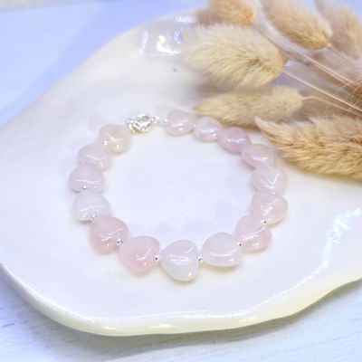 Pulsera Love Cuarzo rosa 