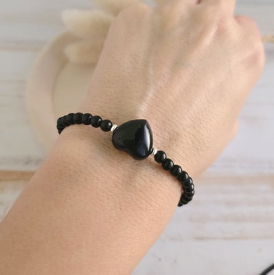 Pulsera Cora Obsidiana negra 