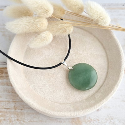 Collar Disco Aventurina verde 