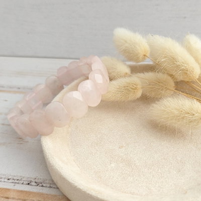 Pulsera Chunky Cuarzo rosa 